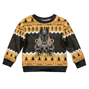 Afro Ancient Egyptian Kid Ugly Christmas Sweater Anubis Merry Christmas