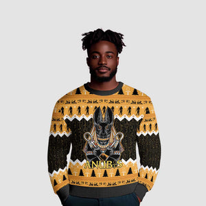 Afro Ancient Egyptian Ugly Christmas Sweater Anubis Merry Christmas