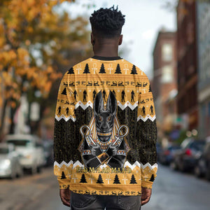 Afro Ancient Egyptian Long Sleeve Shirt Anubis - Merry Christmas