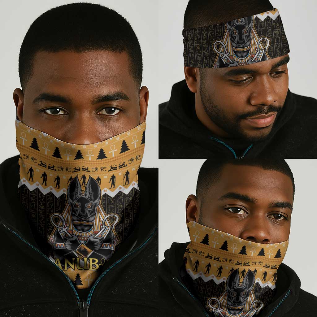 Afro Ancient Egyptian Neck Gaiter Anubis - Merry Christmas LT15