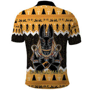 Afro Ancient Egyptian Polo Shirt Anubis - Merry Christmas