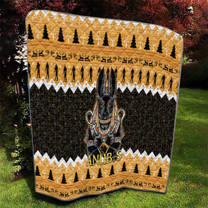 Afro Ancient Egyptian Quilt Anubis - Merry Christmas