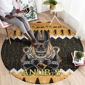 Afro Ancient Egyptian Round Carpet Anubis - Merry Christmas