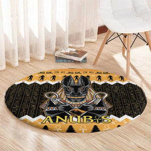 Afro Ancient Egyptian Round Carpet Anubis - Merry Christmas