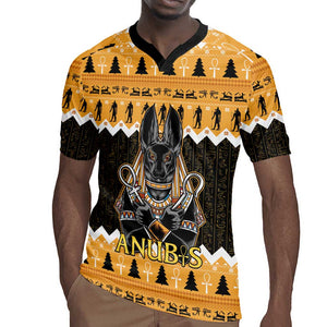 Afro Ancient Egyptian Rugby Jersey Anubis - Merry Christmas