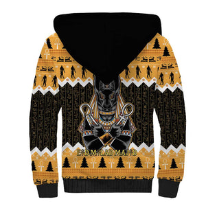 Afro Ancient Egyptian Sherpa Hoodie Anubis - Merry Christmas