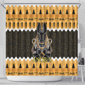 Afro Ancient Egyptian Shower Curtain Anubis - Merry Christmas