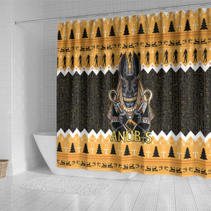 Afro Ancient Egyptian Shower Curtain Anubis - Merry Christmas