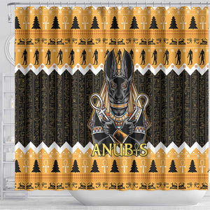 Afro Ancient Egyptian Shower Curtain Anubis - Merry Christmas