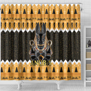 Afro Ancient Egyptian Shower Curtain Anubis - Merry Christmas