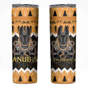 Afro Ancient Egyptian Skinny Tumbler Anubis - Merry Christmas