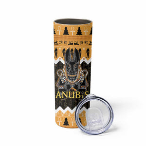 Afro Ancient Egyptian Skinny Tumbler Anubis - Merry Christmas