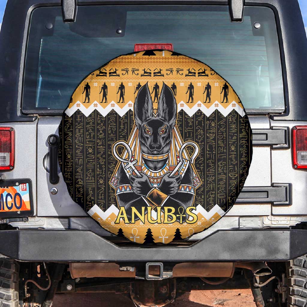 Afro Ancient Egyptian Spare Tire Cover Anubis - Merry Christmas