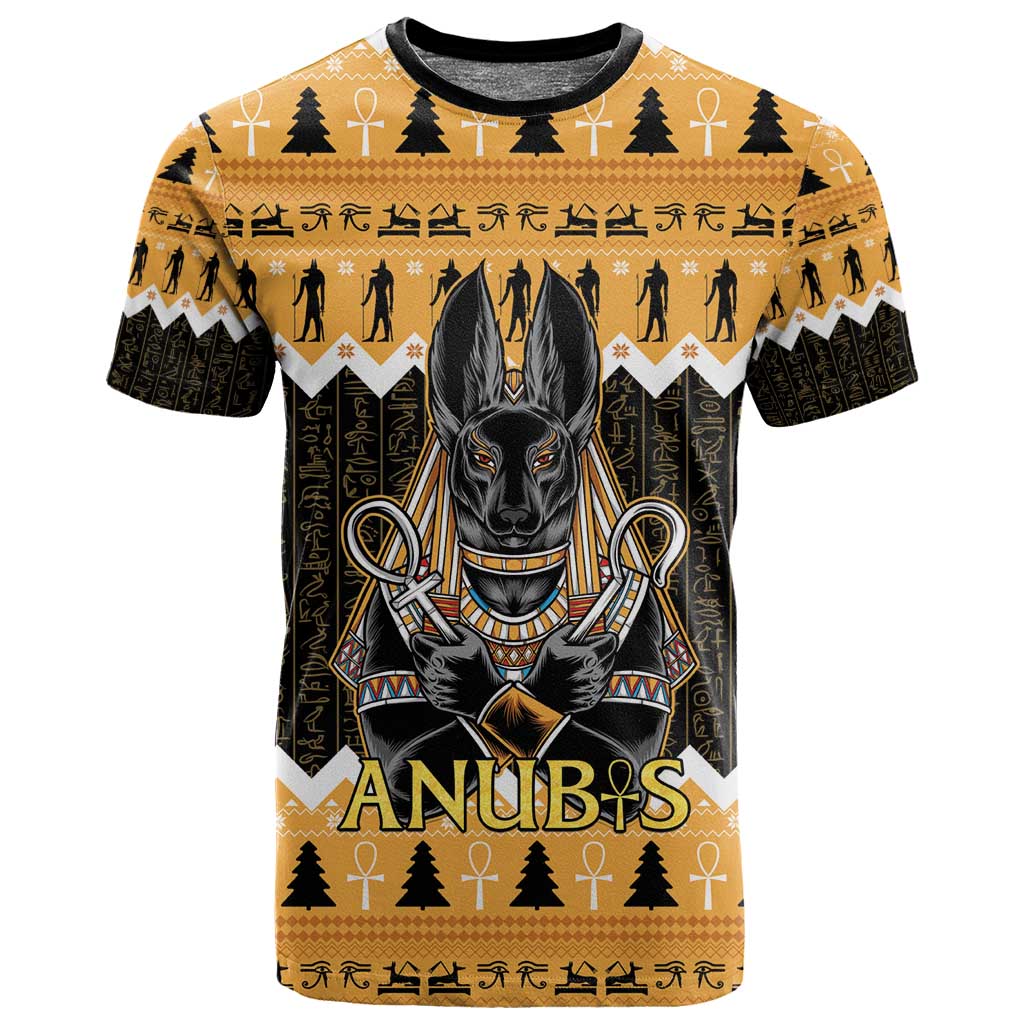 Afro Ancient Egyptian T shirt Anubis - Merry Christmas