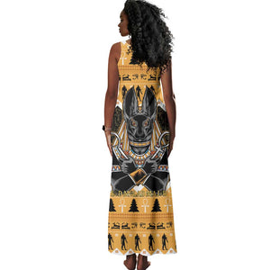 Afro Ancient Egyptian Tank Maxi Dress Anubis - Merry Christmas