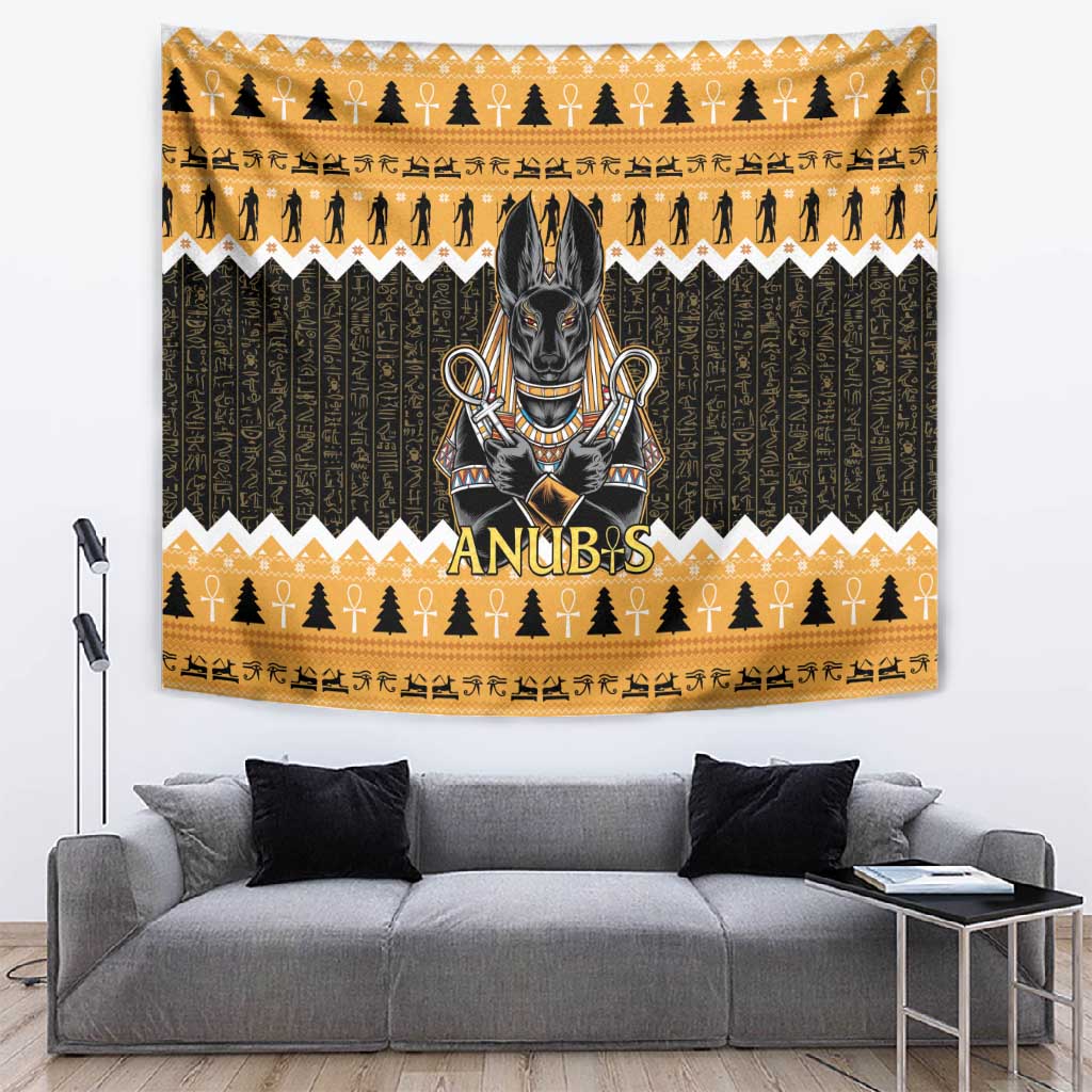 Afro Ancient Egyptian Tapestry Anubis - Merry Christmas