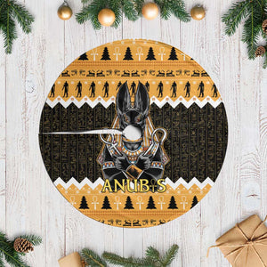 Afro Ancient Egyptian Tree Skirt Anubis Merry Christmas