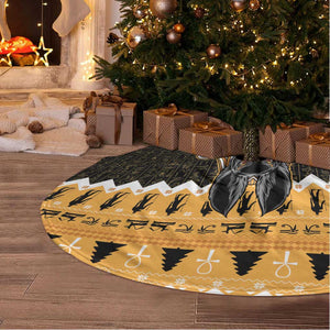 Afro Ancient Egyptian Tree Skirt Anubis Merry Christmas