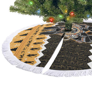 Afro Ancient Egyptian Tree Skirt Anubis Merry Christmas