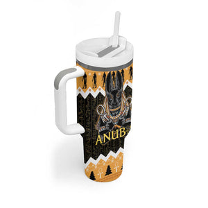 Afro Ancient Egyptian Tumbler With Handle Anubis - Merry Christmas