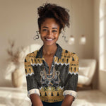 Afro Ancient Egyptian Women Casual Shirt Anubis - Merry Christmas LT15