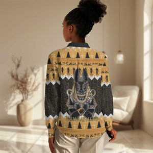 Afro Ancient Egyptian Women Casual Shirt Anubis - Merry Christmas