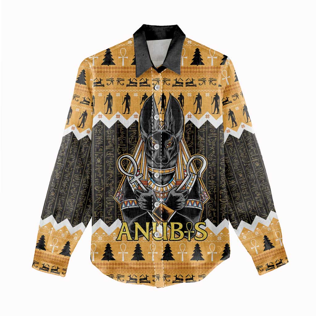 Afro Ancient Egyptian Women Casual Shirt Anubis - Merry Christmas LT15