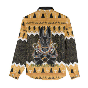 Afro Ancient Egyptian Women Casual Shirt Anubis - Merry Christmas