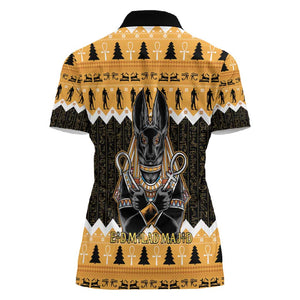 Afro Ancient Egyptian Women Polo Shirt Anubis - Merry Christmas