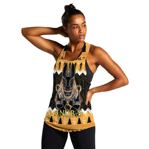 Afro Ancient Egyptian Women Racerback Tank Anubis - Merry Christmas