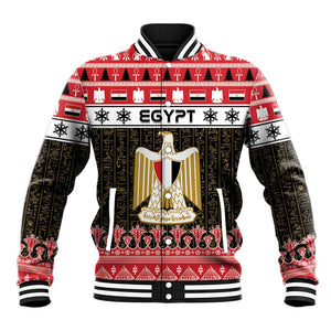 Afro Egypt Christmas Baseball Jacket Coat Of Arms Mix Egyptian Pattern