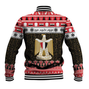 Afro Egypt Christmas Baseball Jacket Coat Of Arms Mix Egyptian Pattern