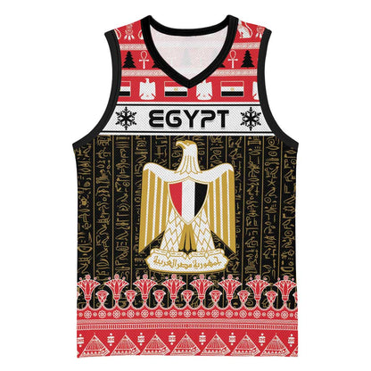Afro Egypt Christmas Basketball Jersey Coat Of Arms Mix Egyptian Pattern LT15