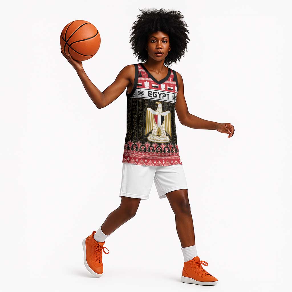 Afro Egypt Christmas Basketball Jersey Coat Of Arms Mix Egyptian Pattern LT15