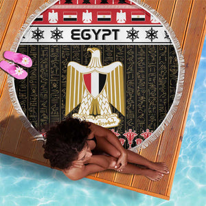 Afro Egypt Christmas Beach Blanket Coat Of Arms Mix Egyptian Pattern