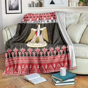 Afro Egypt Christmas Blanket Coat Of Arms Mix Egyptian Pattern