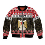 Afro Egypt Christmas Bomber Jacket Coat Of Arms Mix Egyptian Pattern LT15