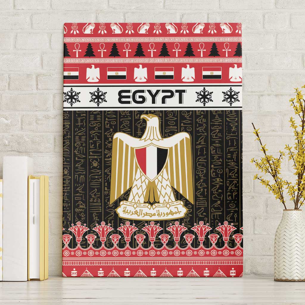 Afro Egypt Christmas Canvas Wall Art Coat Of Arms Mix Egyptian Pattern