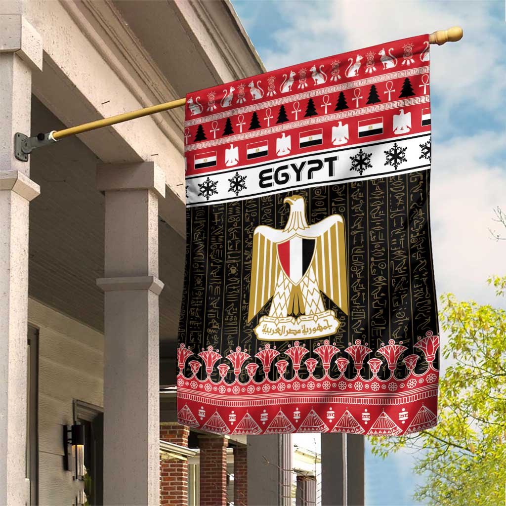 Afro Egypt Christmas Garden Flag Coat Of Arms Mix Egyptian Pattern