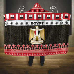 Afro Egypt Christmas Hooded Blanket Coat Of Arms Mix Egyptian Pattern