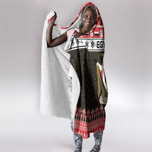 Afro Egypt Christmas Hooded Blanket Coat Of Arms Mix Egyptian Pattern