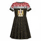 Afro Egypt Christmas Kid Short Sleeve Dress Coat Of Arms Mix Egyptian Pattern LT15