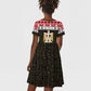 Afro Egypt Christmas Kid Short Sleeve Dress Coat Of Arms Mix Egyptian Pattern LT15