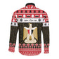 Afro Egypt Christmas Long Sleeve Button Shirt Coat Of Arms Mix Egyptian Pattern LT15