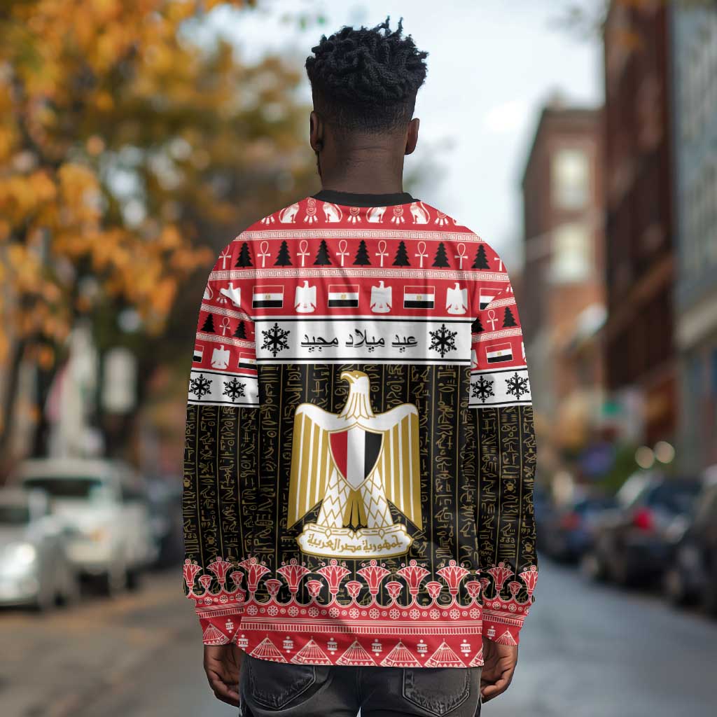 Afro Egypt Christmas Long Sleeve Shirt Coat Of Arms Mix Egyptian Pattern LT15