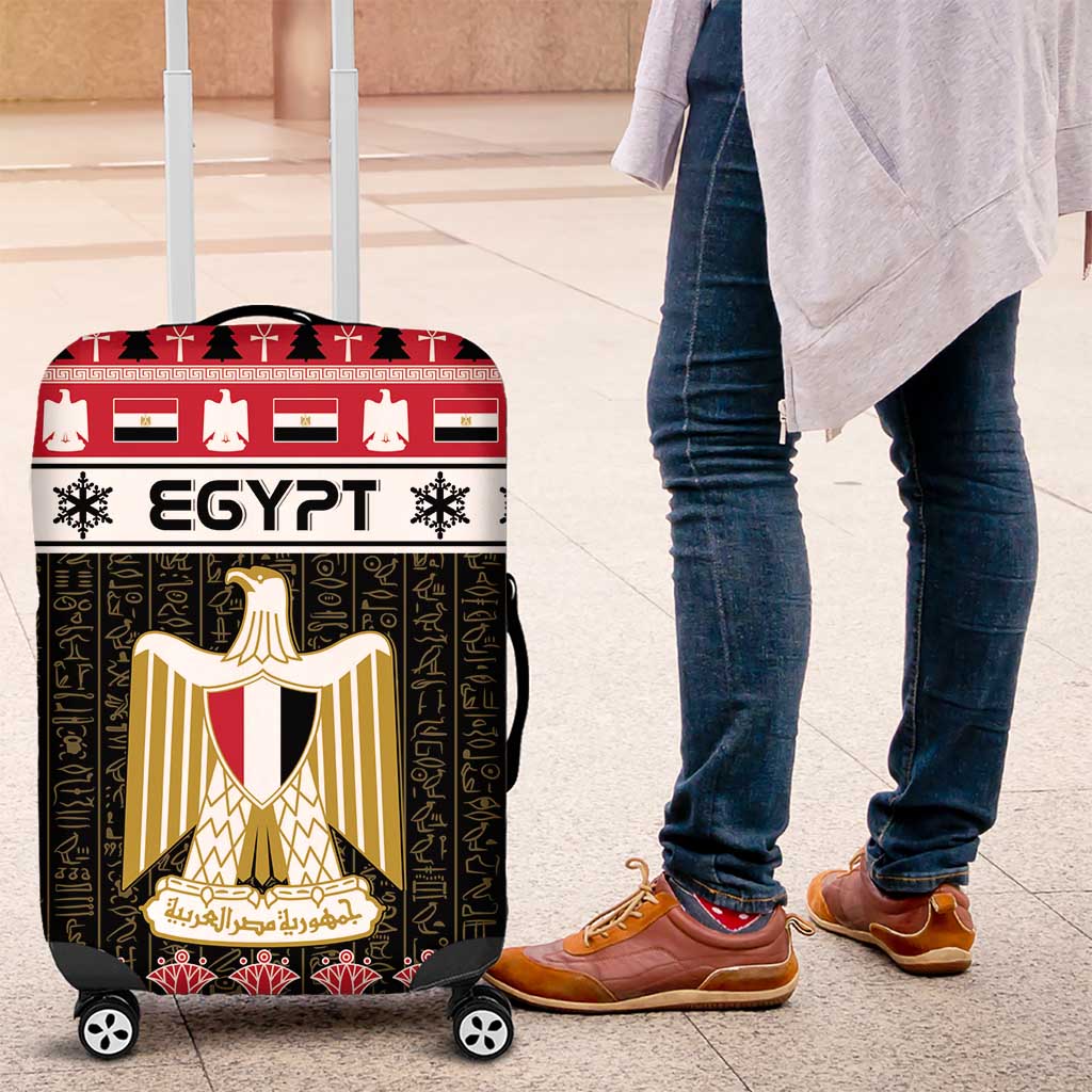 Afro Egypt Christmas Luggage Cover Coat Of Arms Mix Egyptian Pattern