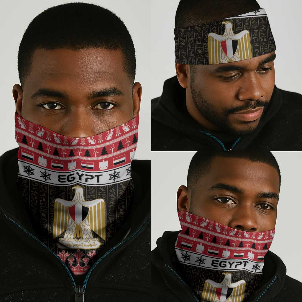 Afro Egypt Christmas Neck Gaiter Coat Of Arms Mix Egyptian Pattern LT15