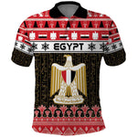 Afro Egypt Christmas Polo Shirt Coat Of Arms Mix Egyptian Pattern LT15