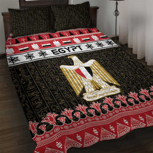 Afro Egypt Christmas Quilt Bed Set Coat Of Arms Mix Egyptian Pattern