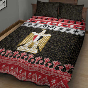 Afro Egypt Christmas Quilt Bed Set Coat Of Arms Mix Egyptian Pattern